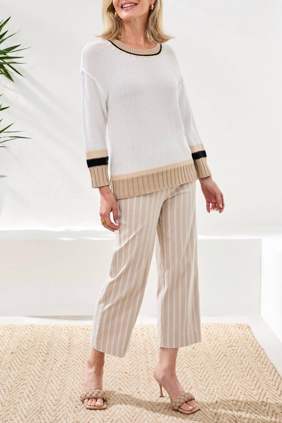 Tribal - Three Quarter Colorblock Top