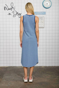 Joa - Washed Stripe Sleeveless Tank Knit Midi Dress