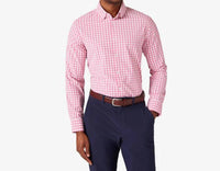 Mizzen + Main Leeward Long Sleeve Dress Shirt in rose madison check - men's shirt