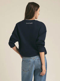 Favorite Daughter Sports Mom Sweatshirt in navy 1 - women's sweater - detail view