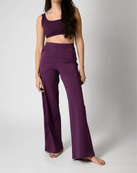 Yoga Democracy Ultimate Wide Leg Trouser in mulberry - women's pants
