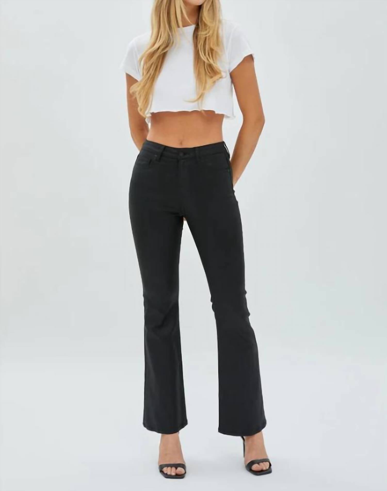 Hidden - Happi Denim Leather Flared Jeans