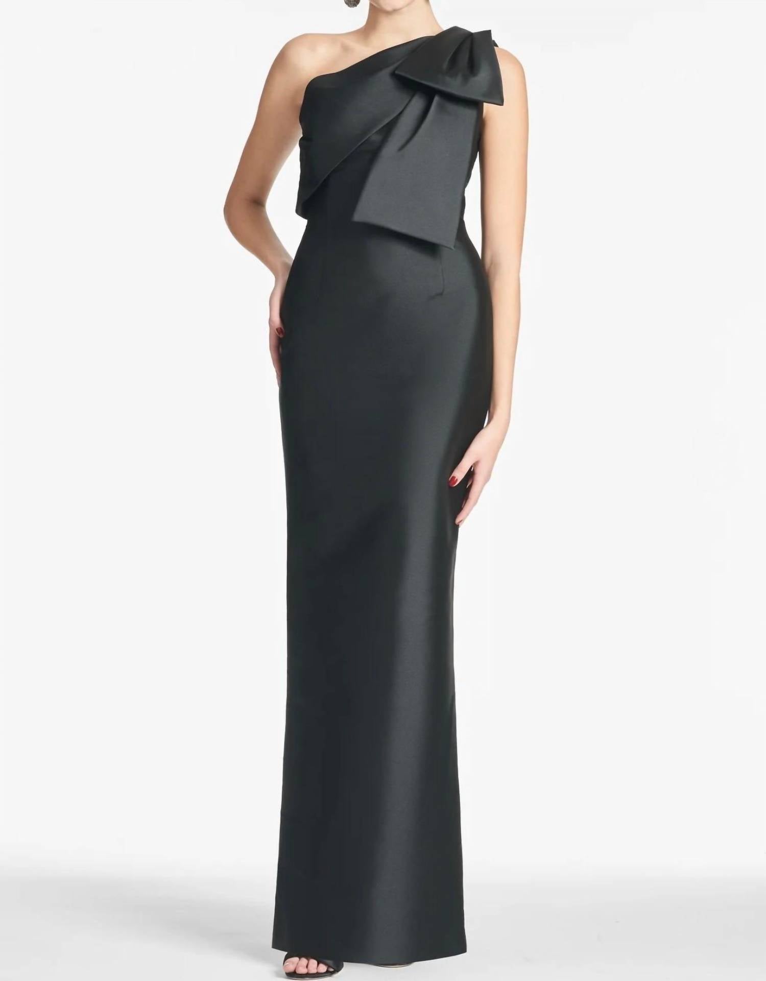 SACHIN & BABI Bonnie One-shoulder Maxi Gown in black - women's dress
