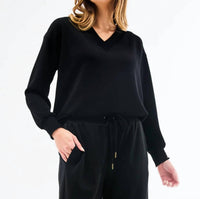 Mary Square - Cloudsilk V Neck Top