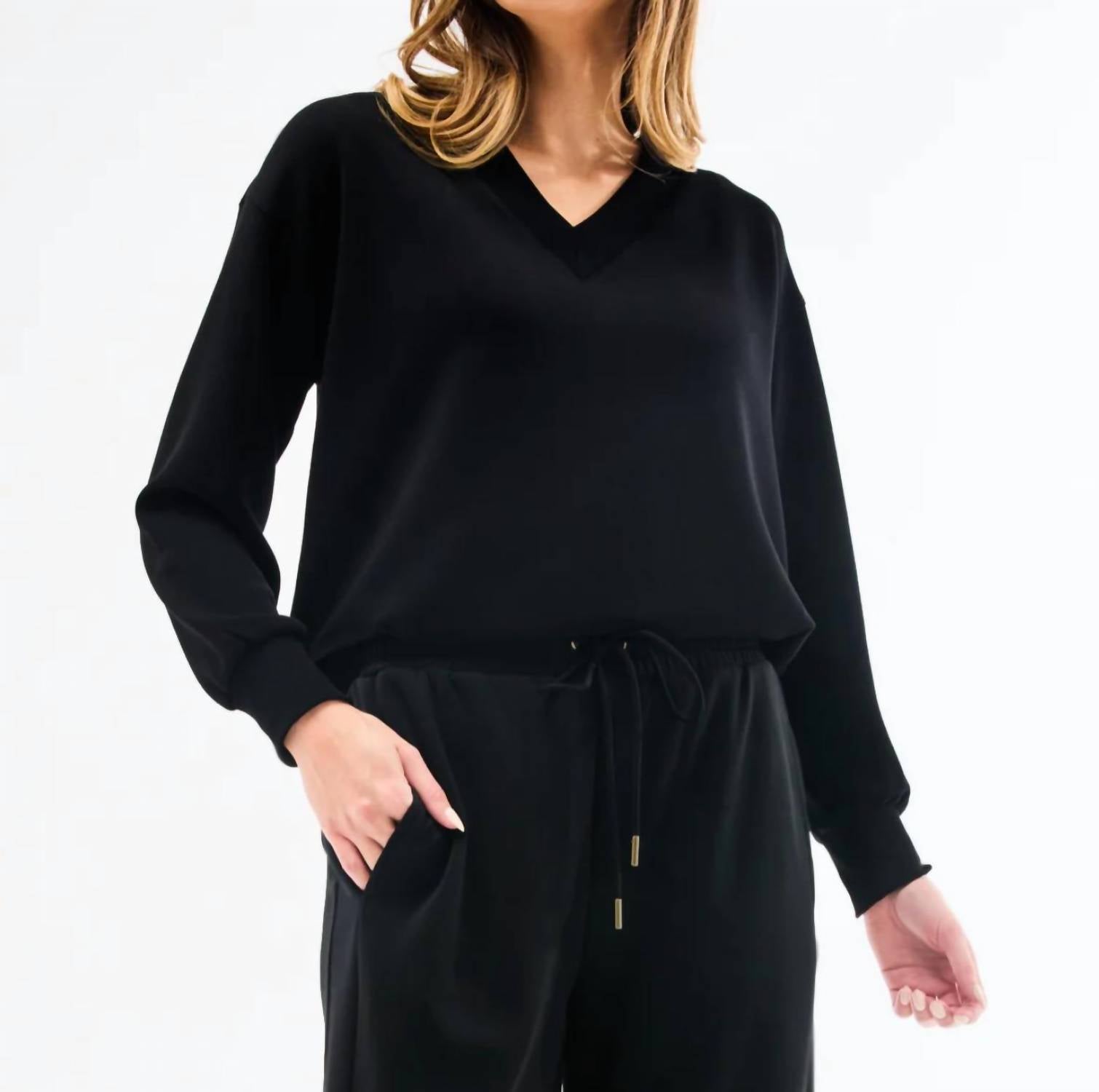 Mary Square - Cloudsilk V Neck Top