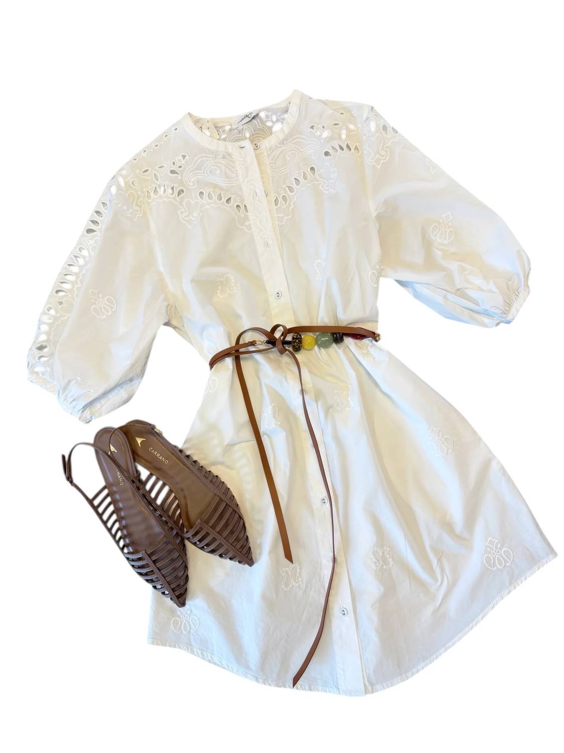 Ottod'Ame - Women's Woven Eyelet Dress