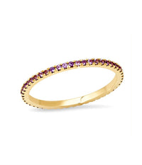 Eriness - Women's Amethyst Eternity Band 14k Yellow Gold 6.5