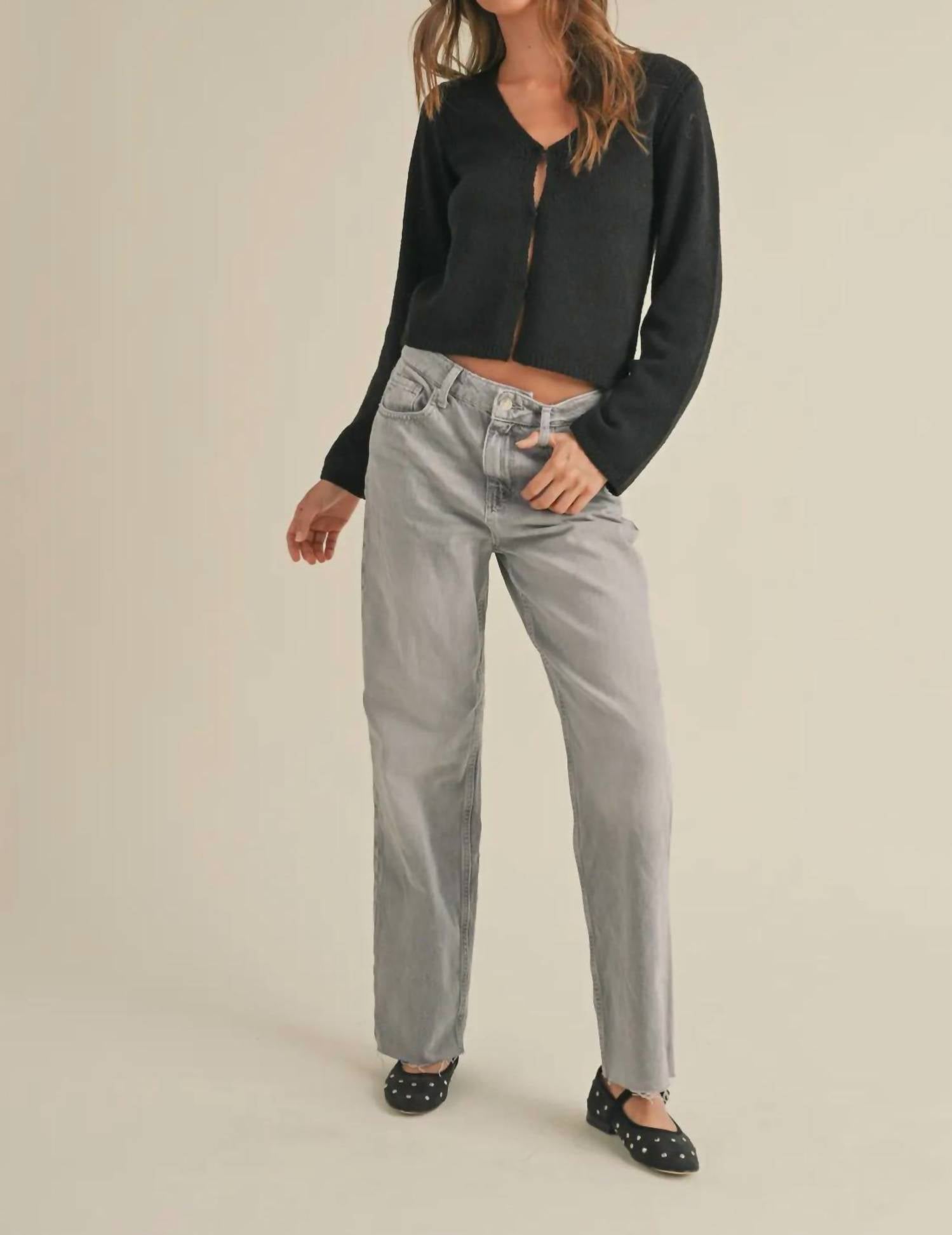 Miou Muse - Millie Long Sleeve Knit Sweater