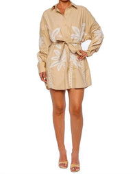 Hemant & Nandita - Ari Embroidered Belted Dress