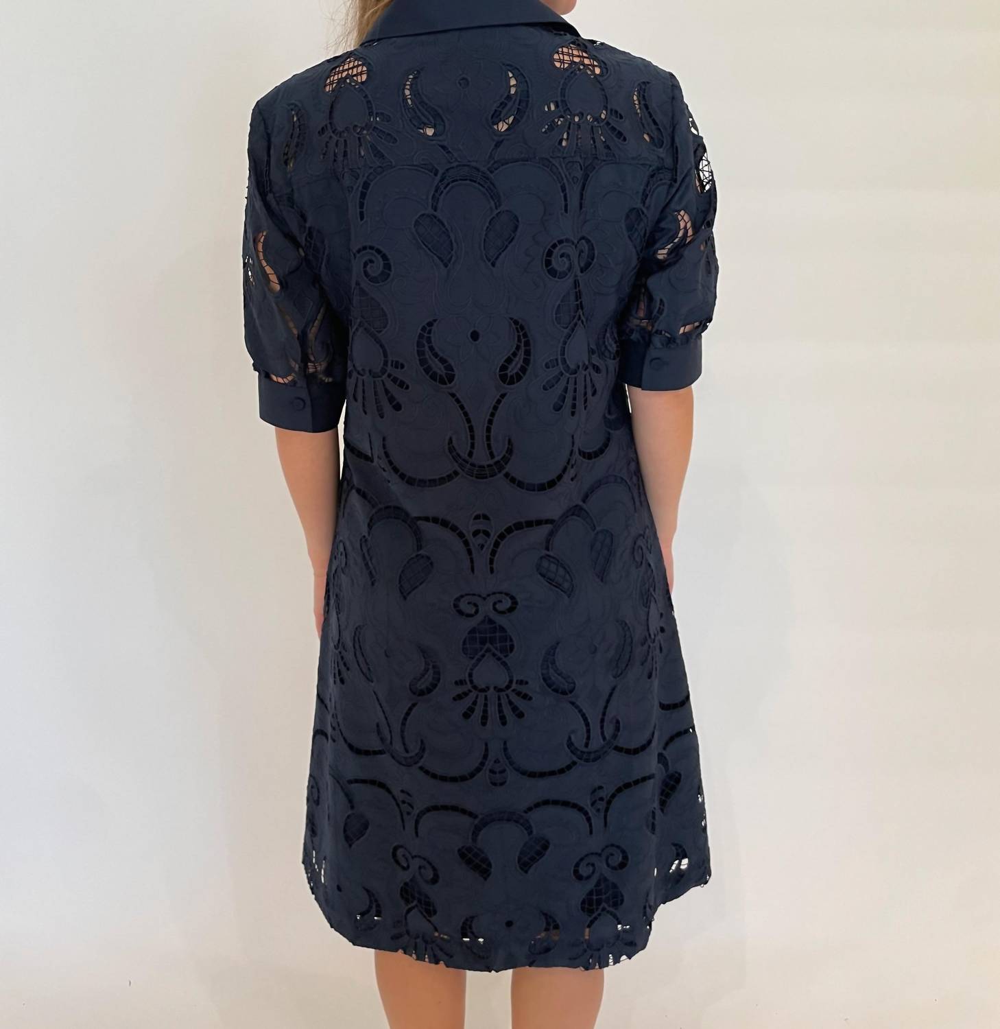 Hinson Wu - Luca Elbow Sleeve Embroidered Eyelet Dress