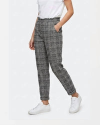 Eternelle - Crinkle Plaid Pull-on Pant