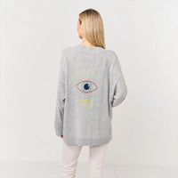 Brodie Cashmere - Embroidered Eye Cashmere Cardigan