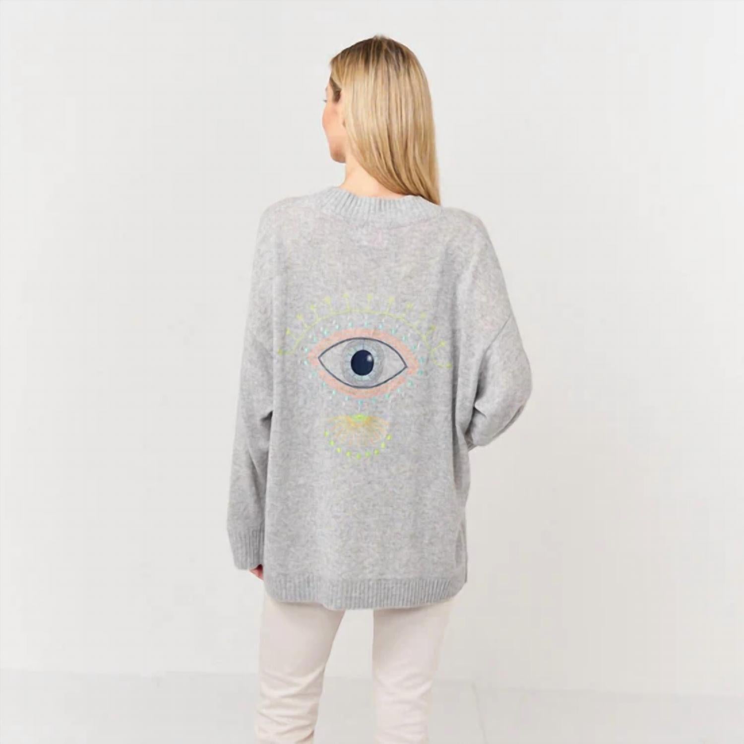 Brodie Cashmere - Embroidered Eye Cashmere Cardigan