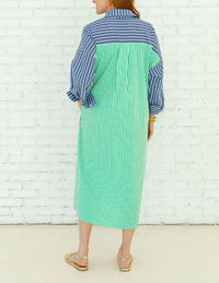 Caryn Lawn Libby Stripe Dress in navy - women's dress - detail view