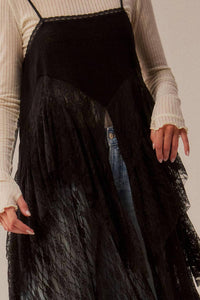 Promesa - Ruffled Lace Flyaway Maxi Camisole Top