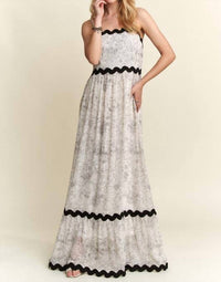 Adora - Floral Adjustable Strap Maxi Cami Dress
