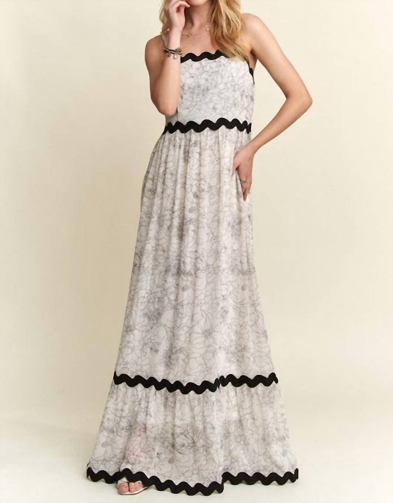 Adora - Floral Adjustable Strap Maxi Cami Dress