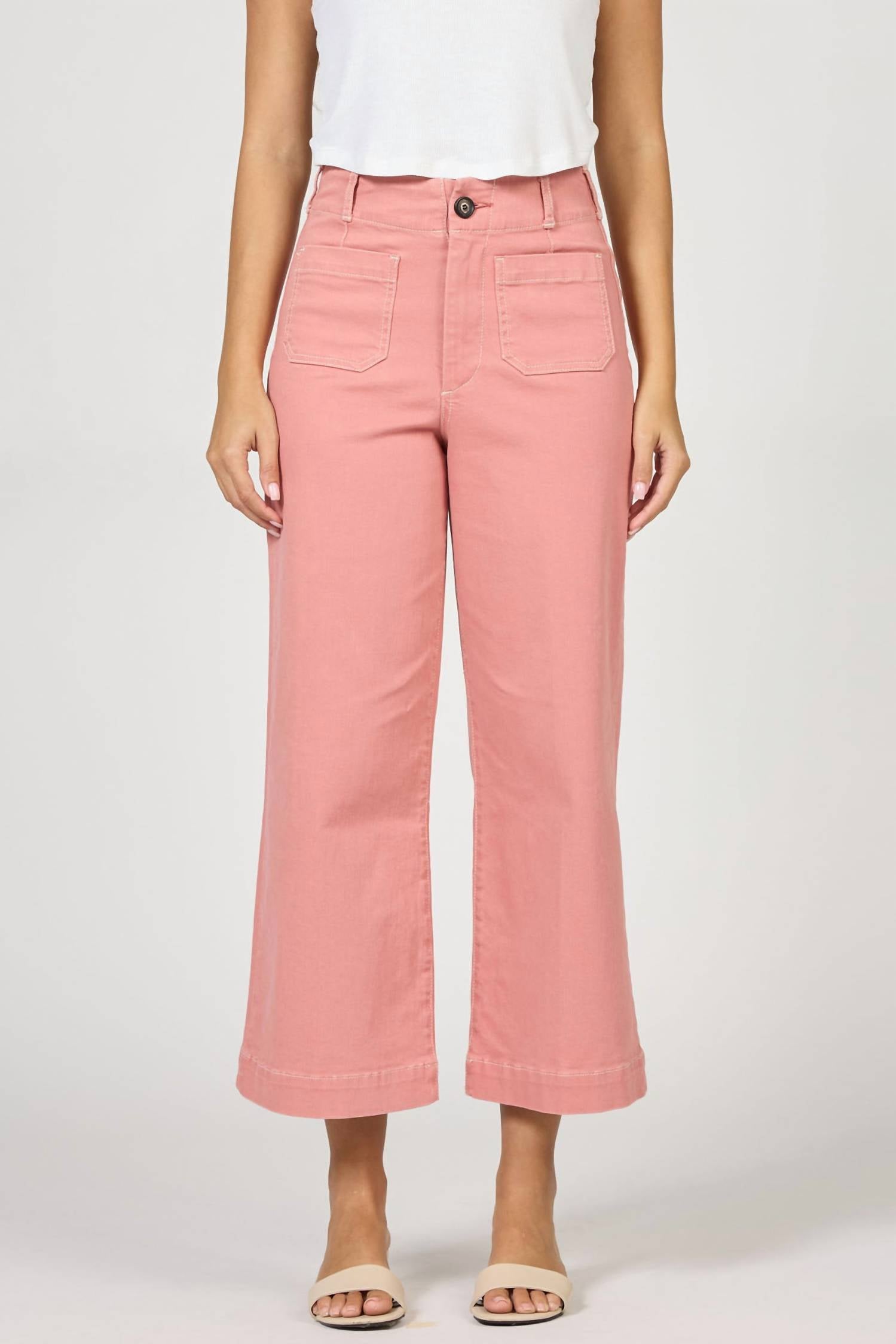 DEAR JOHN DENIM Audrey High Rise Wide Leg Jeans in terracotta - women's jeans