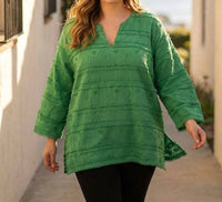 Karen Kane 3/4 Sleeve Embroidered Tunic - Plus in green - women's shirt - view 4