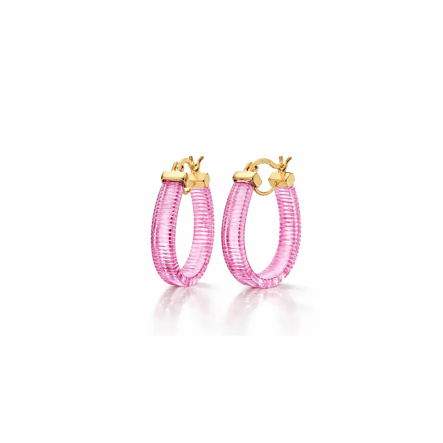 Gold & Honey - Women's Mini Horseshoe Lucite Hoop Earrings