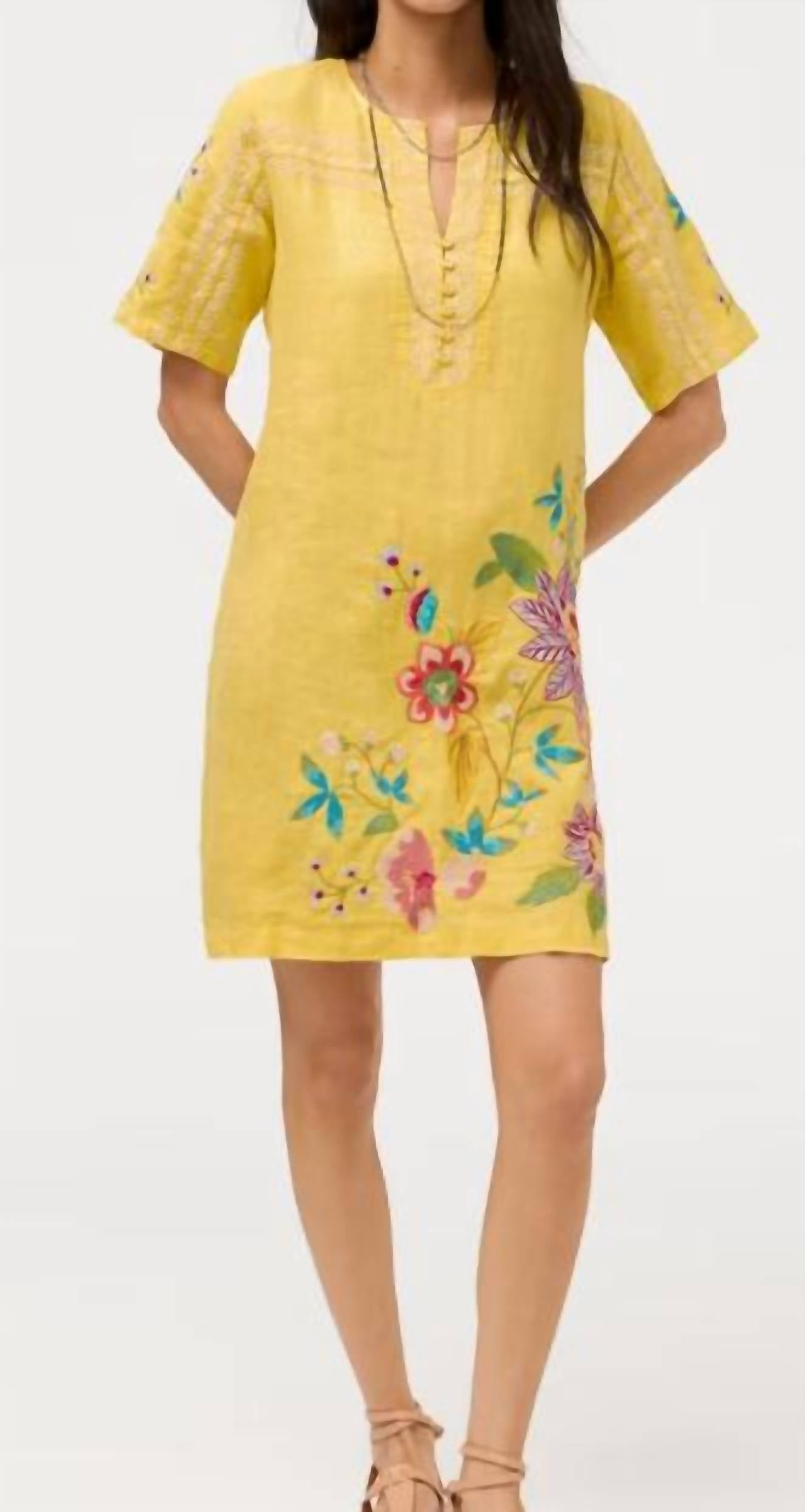 Johnny Was - Seamed button neck linen Dress