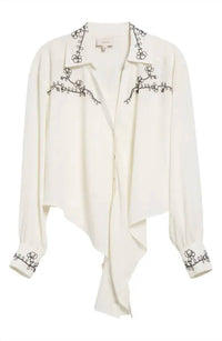 Cinq A Sept - Bead-embellished Button-up Shirt