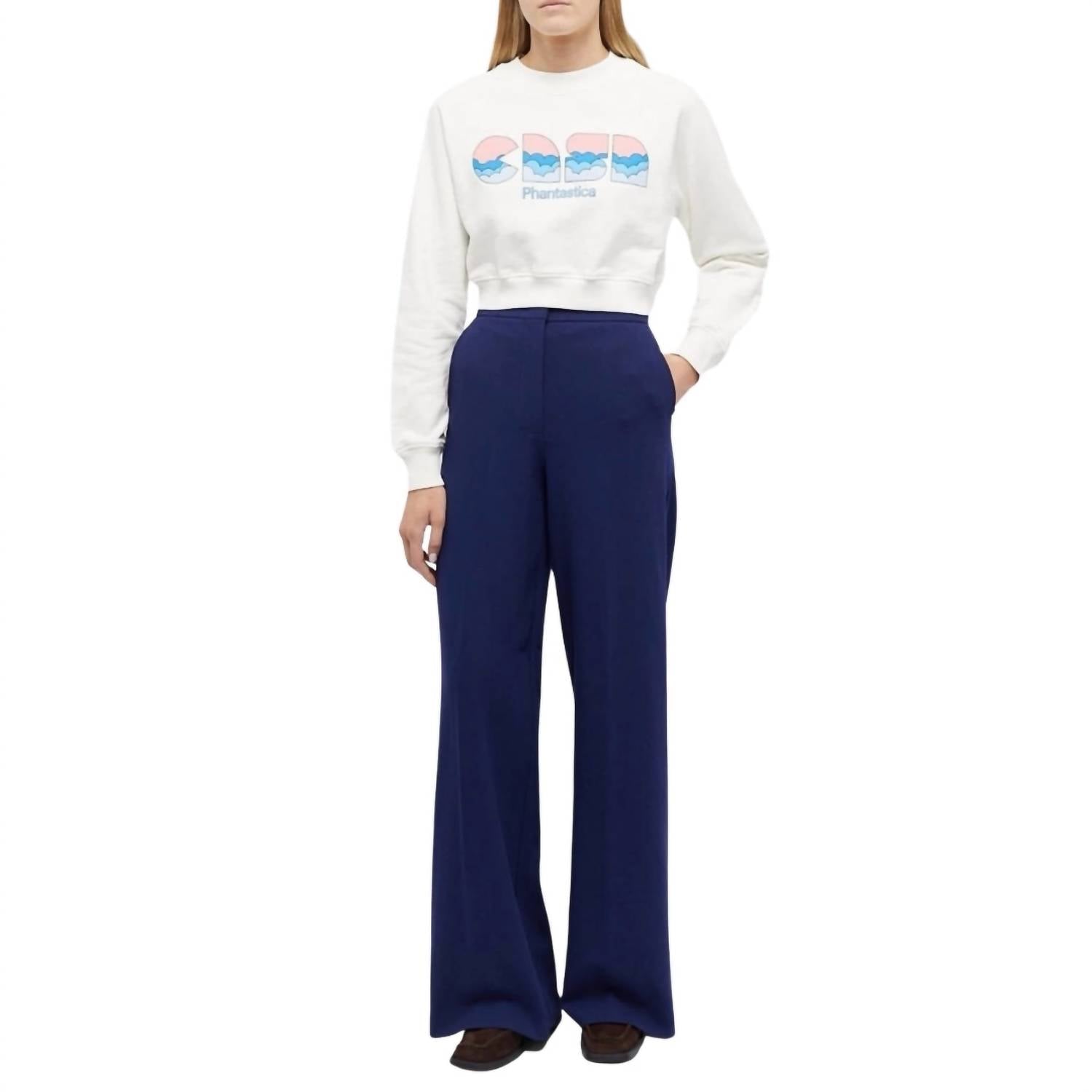 Casablanca Casa Clouds Cropped Sweater in white - women's sweater