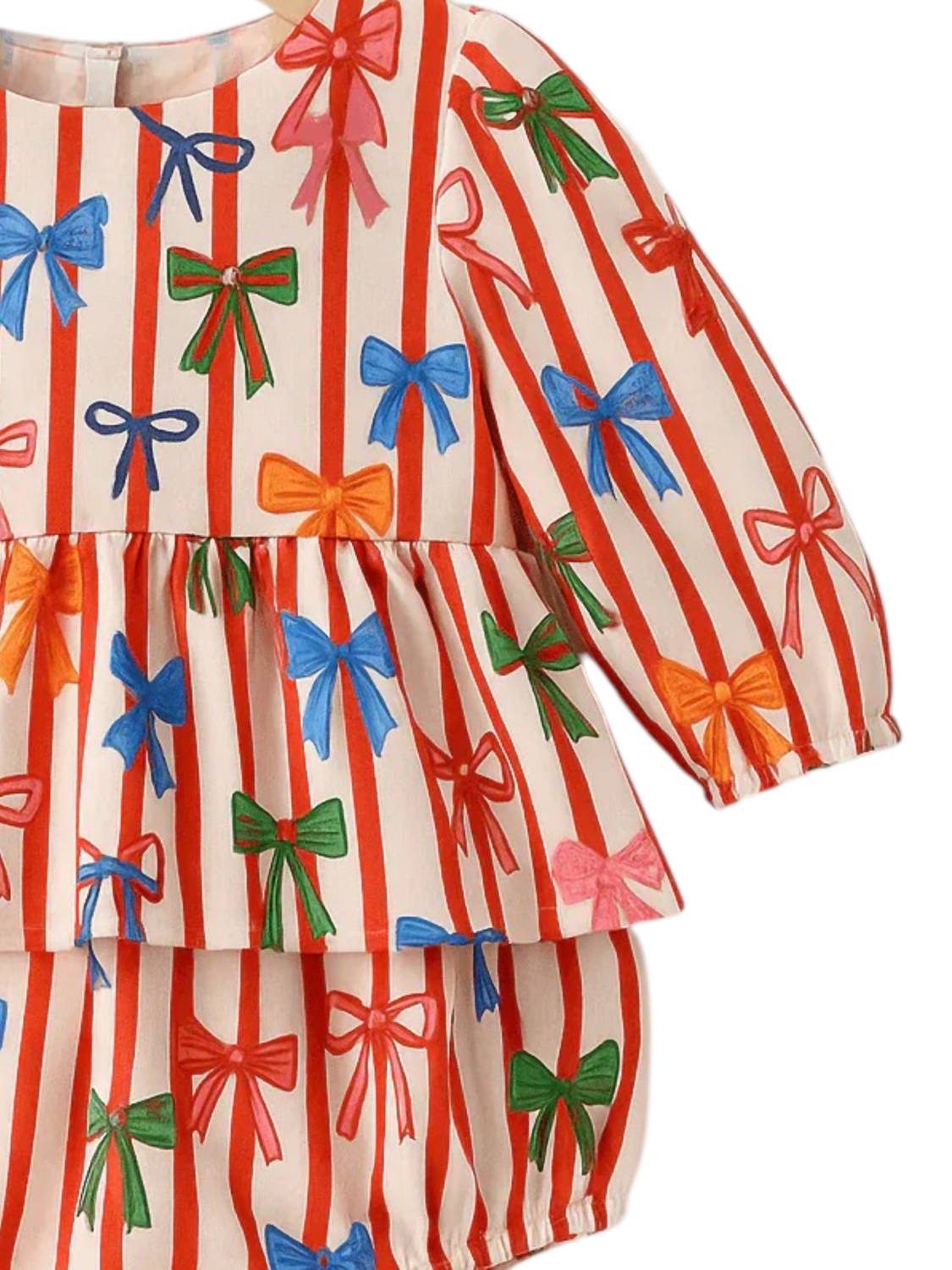 BRITON COURT Girl's Long Sleeve Goldie Bubble in bright red - kids' item - detail view