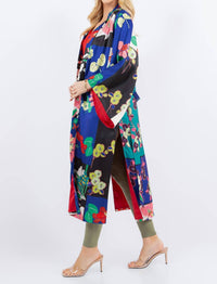 Paparazzi - Charmeuse Satin Print Kimono With Lining