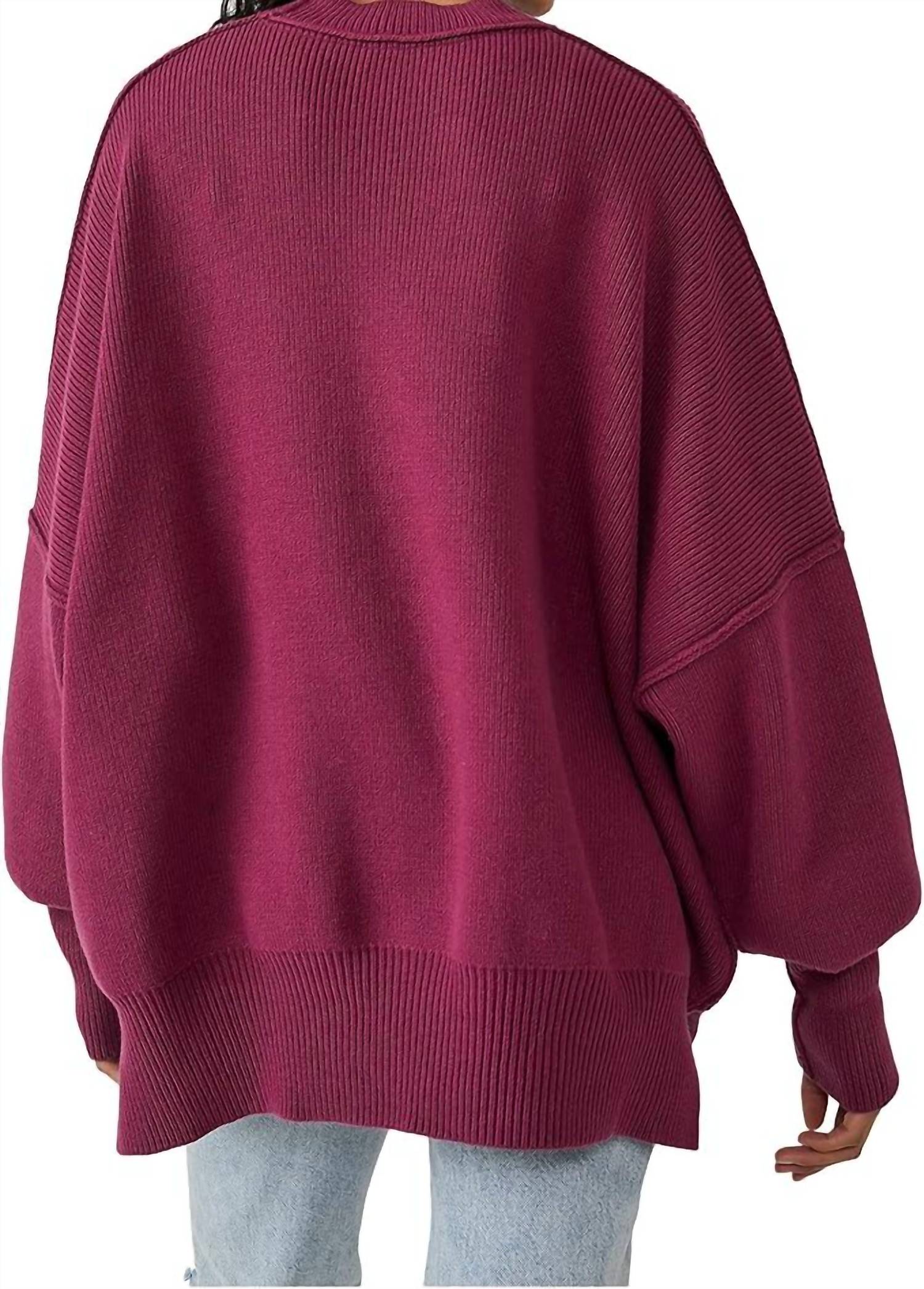 Free People Easy Street Tunic Sweater in dreamy mulberry - women's sweater - alternate view
