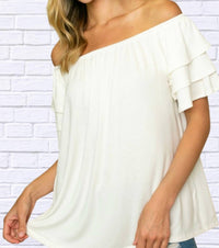 E. Luna - Off Shoulder Tiered Ruffle Top