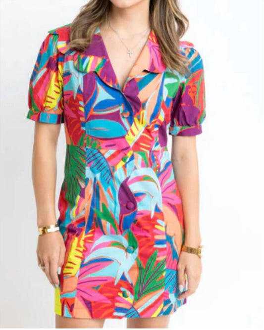 Karlie - Birds Of Paradise Scallop Collar Dress