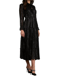 Shimmer Tie Neck Midi