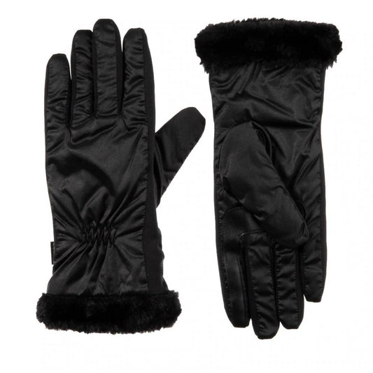 Women’s Quilted Gloves with Faux Fur Cuff