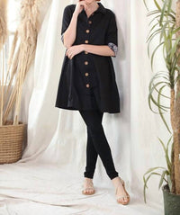 Kikisol - A-Line Jacket With Buttons & Pockets