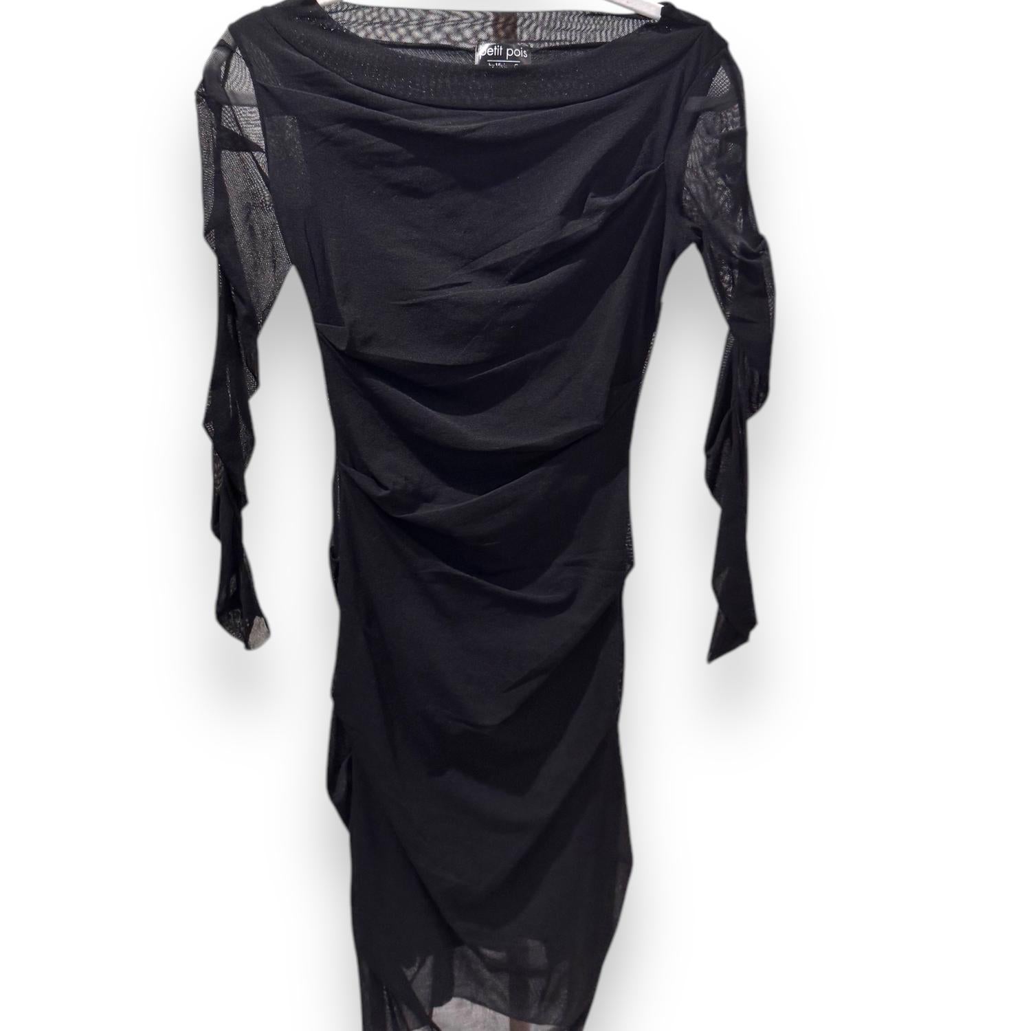 Petit Pois By Viviana G - Lined Uneven Mesh Pleated Dress
