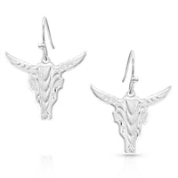 Montana Silversmiths - Women's Chiseled Steer Head Earrings