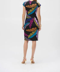 Joseph Ribkoff - Tropical Print Shirred Sheath Dress