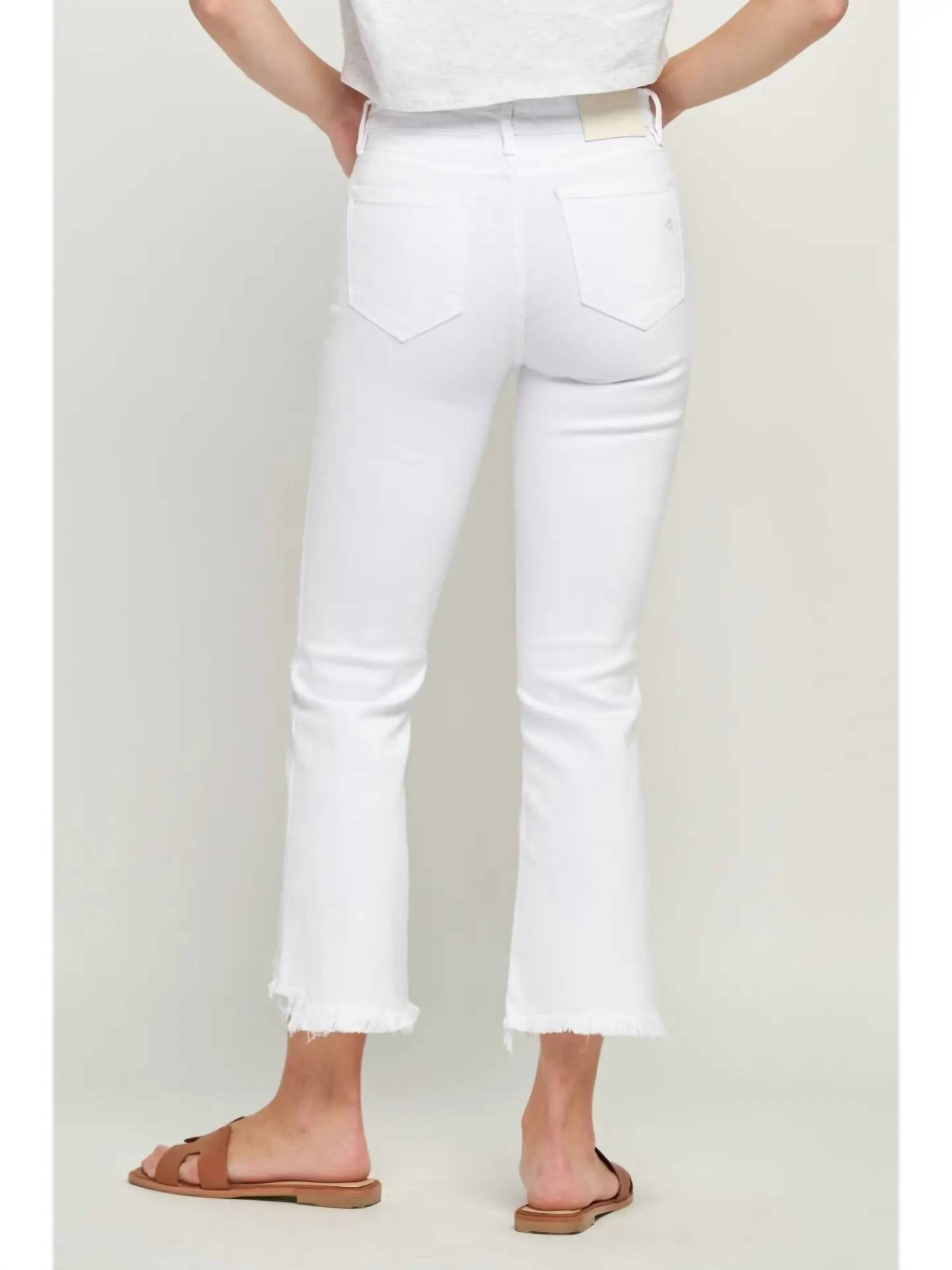 Hidden - Crop Frayed Flare Jeans