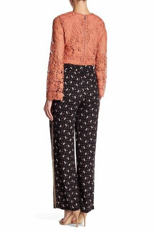 Alice + Olivia - Floral Print High Waist Wide Leg Pants