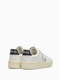 VEJA Women's V-90 Sneakers in white silver black - women's sneaker - detail view