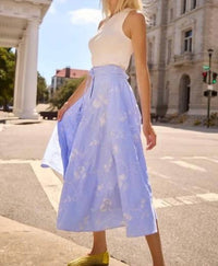 Hunter Bell - Thistle Embroidered Midi Skirt