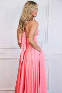Cinderella Divine - Jaycee Satin Halter Neck Slit Formal Dress