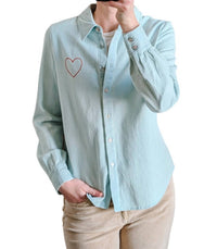 J. Society - Embroidered Heart Shirt