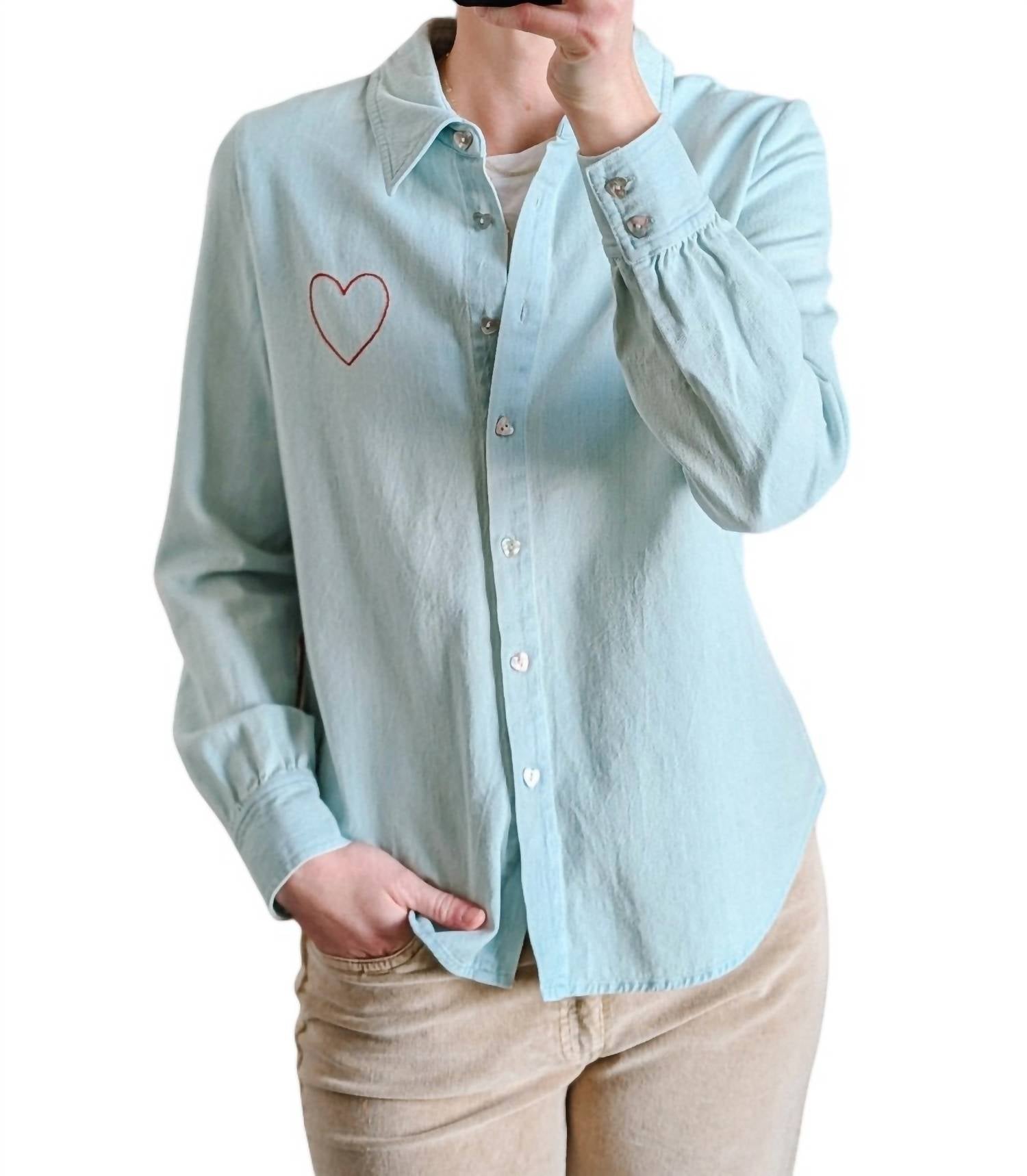J. Society - Embroidered Heart Shirt