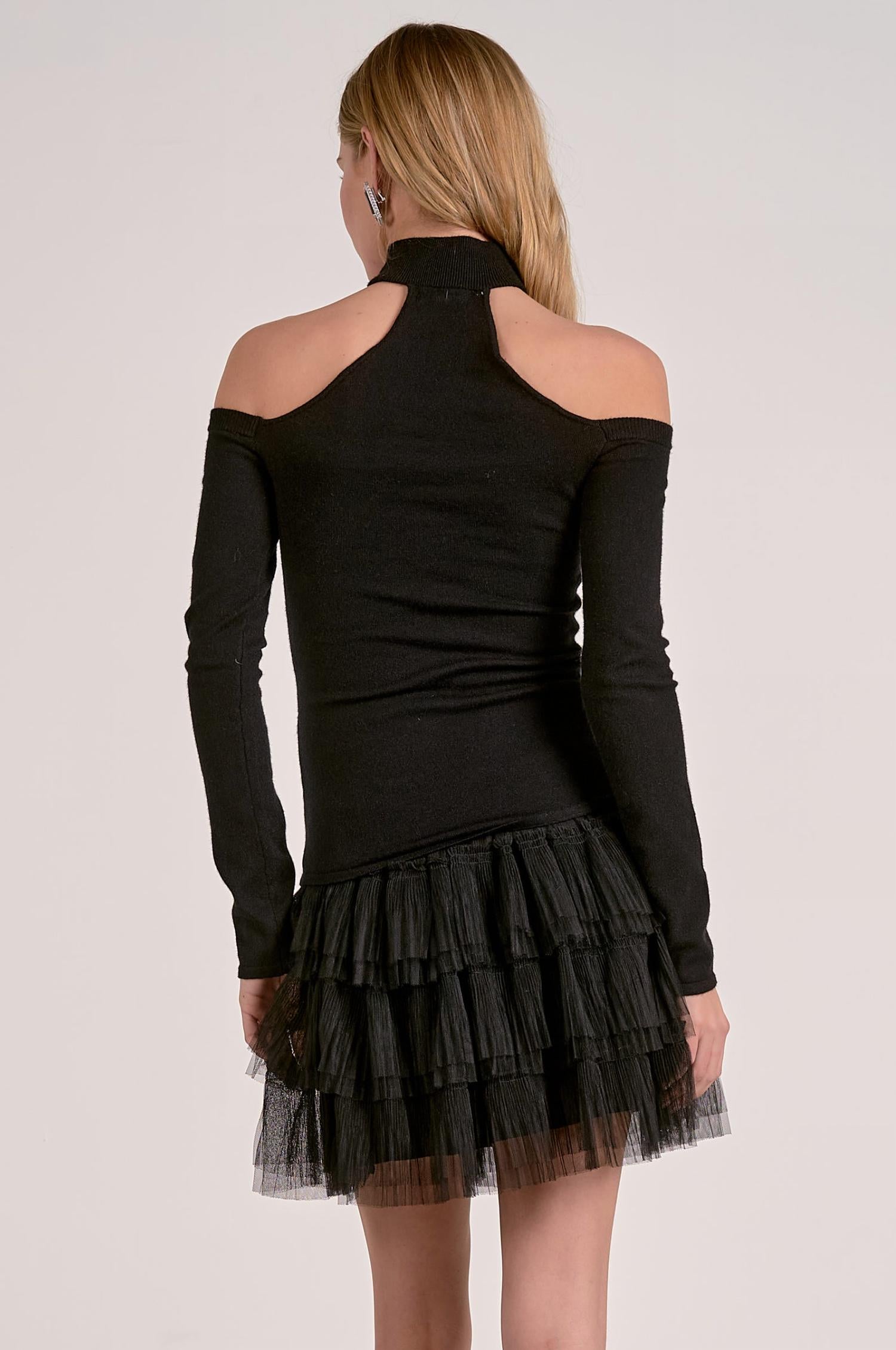Elan - Taylor Off the Shoulder Choker Sweater