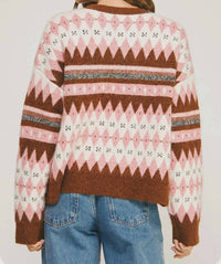 Strut & Bolt - Argyle Fair Isle Knit Crewneck Sweater