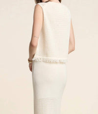 Velvet By Graham & Spencer - Cova Mesh Cotton Knit Top