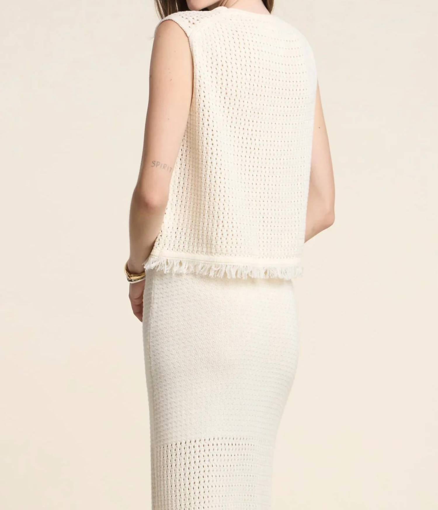 Velvet By Graham & Spencer - Cova Mesh Cotton Knit Top