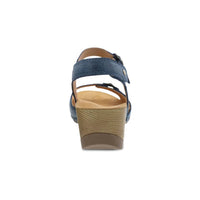 dansko Women's Tricia Sandal in blue milled burnished - women's sandal - alternate view